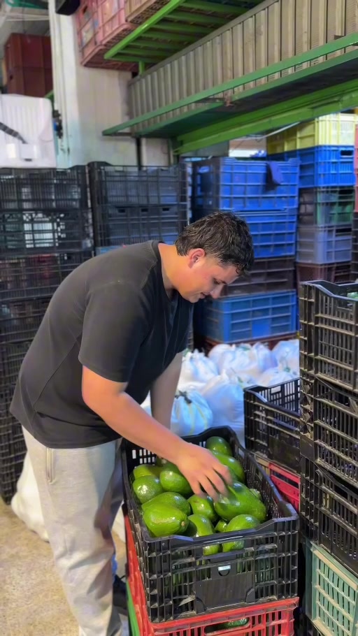 Comerciante con zanahorias frescas